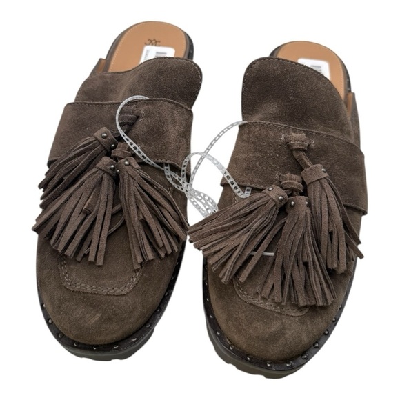 Johnston & Murphy Women's Alice Fringe Mule Slip On Gray Suede NWOB 9.5 - Picture 4 of 14